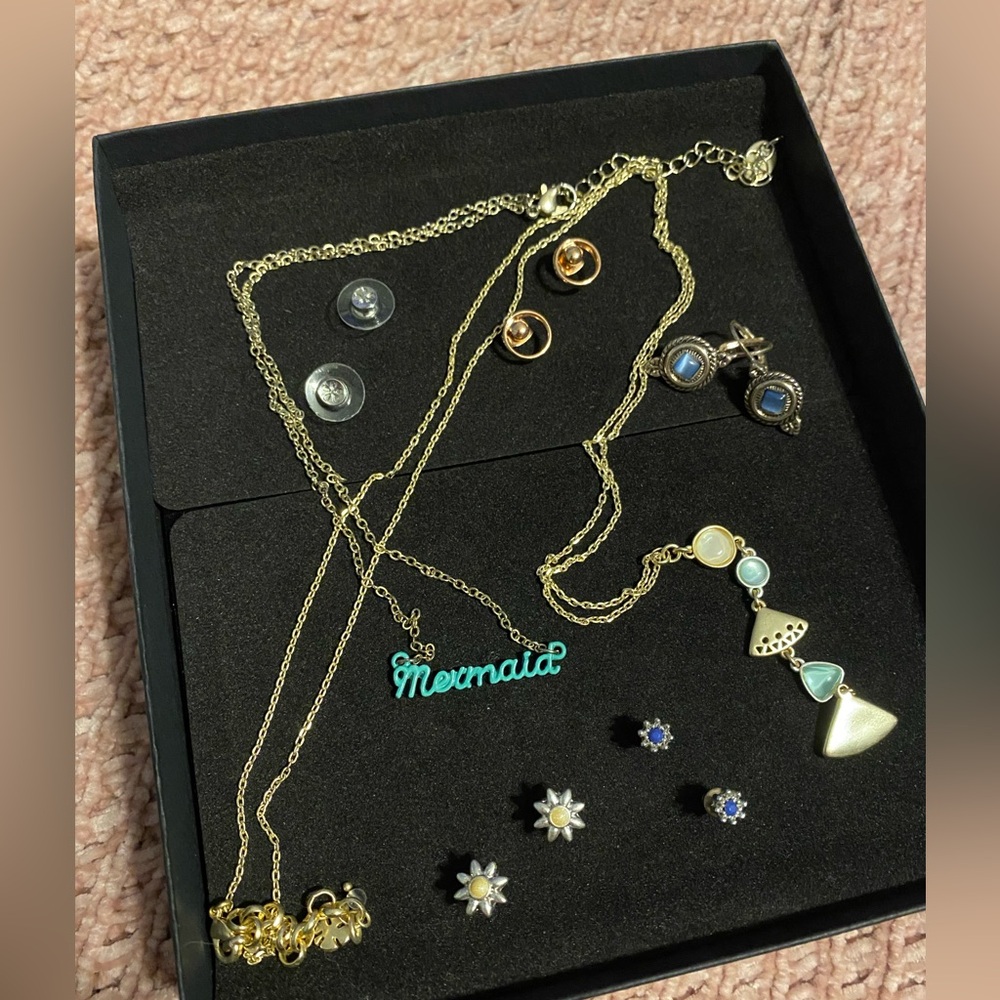 Assortment of necklaces and earrings